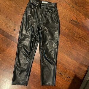 Abercrombie the make straight ultra high rise vegan leather pants